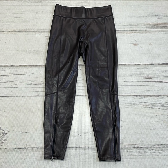 ALC Pants Women's 6 Brown Skinny Faux Leather Zip Up - Picture 3 of 12